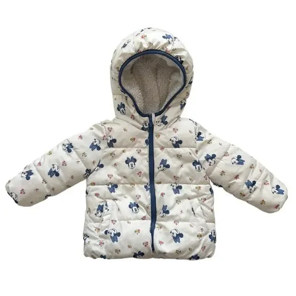 Gap + Disney Reversible Minnie Mouse Fleece Lined Coat Size 3T - Picture 1 of 9